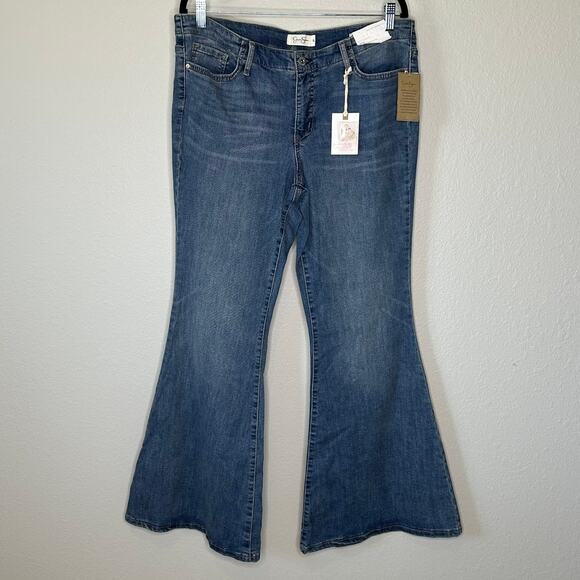 Jessica Simpson Women’s Harvest Moon Flare Bell Jeans Sculpt Stretch Size 32 New - Picture 5 of 15